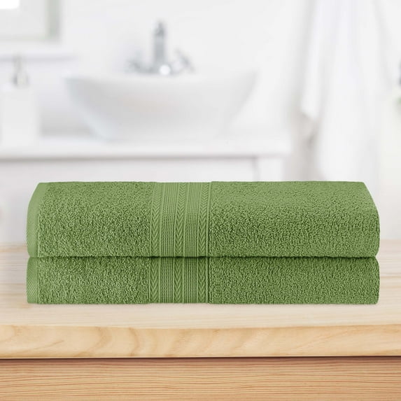 BNM Eco-Friendly Cotton Bath Sheet Set of 2, Terrace Green