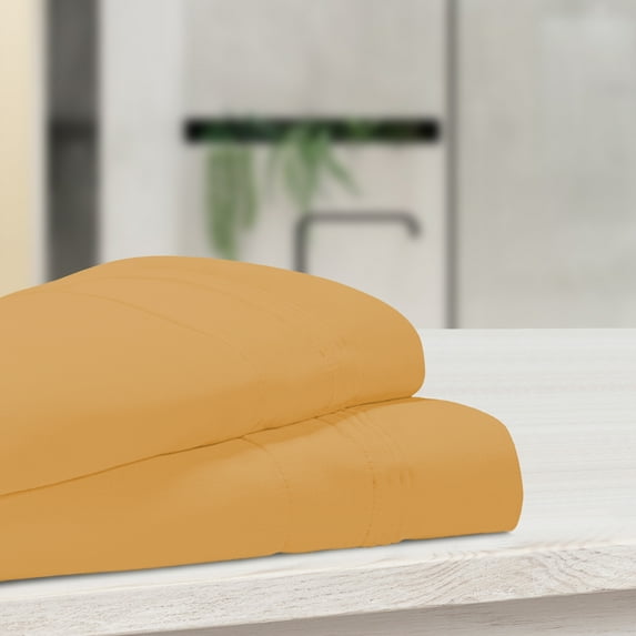 BNM Egyptian Cotton 2 Piece Pillowcase Set, Standard, Gold