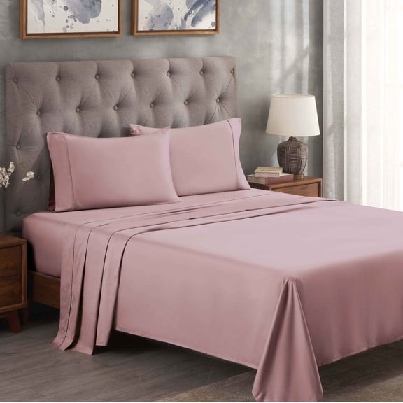 BNM Egyptian Cotton 300 Thread Count Sheet Set, Split King, Lavender
