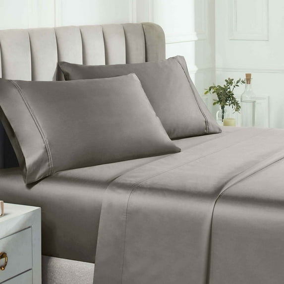 BNM Egyptian Cotton 850 Thread Count Pillowcase Set of 2, King, Gray