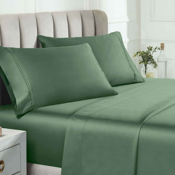 BNM Egyptian Cotton 850 Thread Count Pillowcase Set of 2, King, Green
