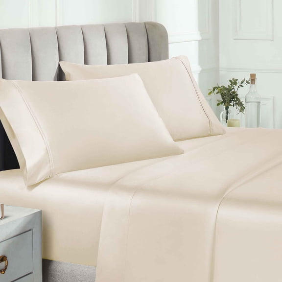 BNM Egyptian Cotton 850 Thread Count Pillowcase Set of 2, King, Ivory