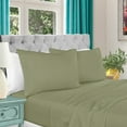 thumbnail image 1 of BNM Egyptian Cotton Bed Sheet Set, King, Sage, 1 of 5
