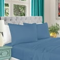 thumbnail image 1 of BNM Egyptian Cotton Bed Sheet Set, Queen, Medium Blue, 1 of 5