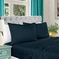 thumbnail image 1 of BNM Egyptian Cotton Bed Sheet Set, Queen, Navy Blue, 1 of 5