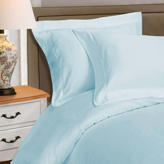 BNM Egyptian Cotton Duvet Set, Full/ Queen, Light Blue
