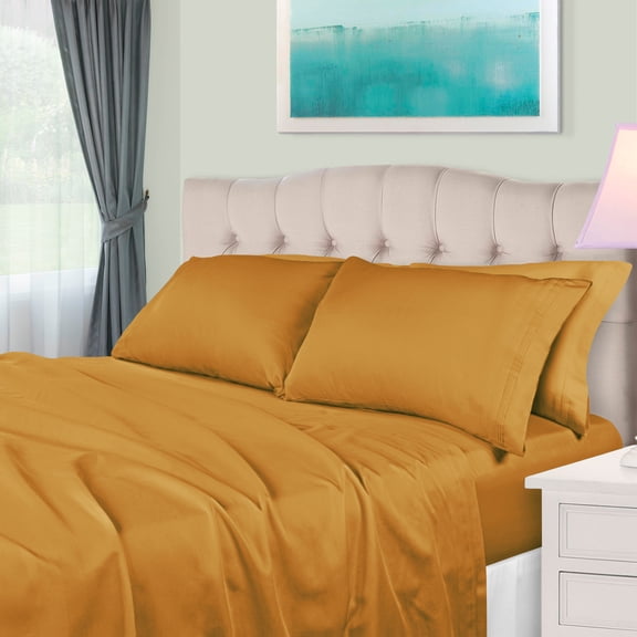 BNM Egyptian Cotton Eco-Friendly 650 TC Sheet Set, Full, Maple Sugar
