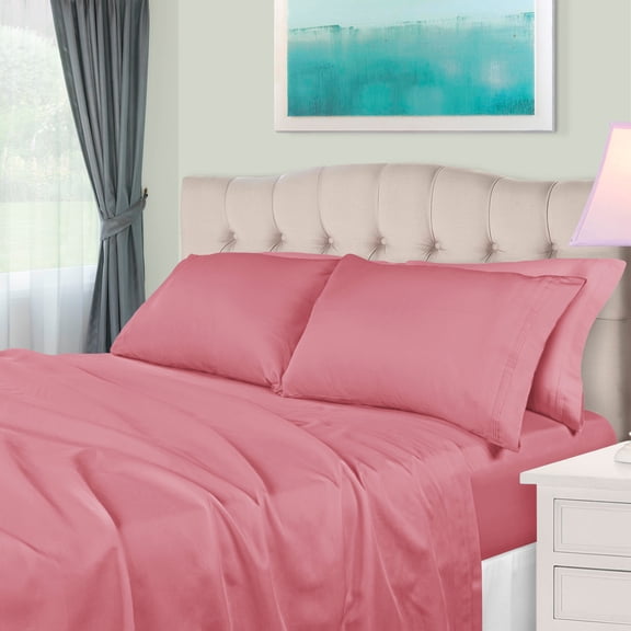 BNM Egyptian Cotton Eco-Friendly 650 TC Sheet Set, Twin, Blush