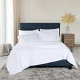 thumbnail image 1 of BNM Egyptian Cotton Embroidered Sheet Set, Queen, White-Blue, 1 of 10