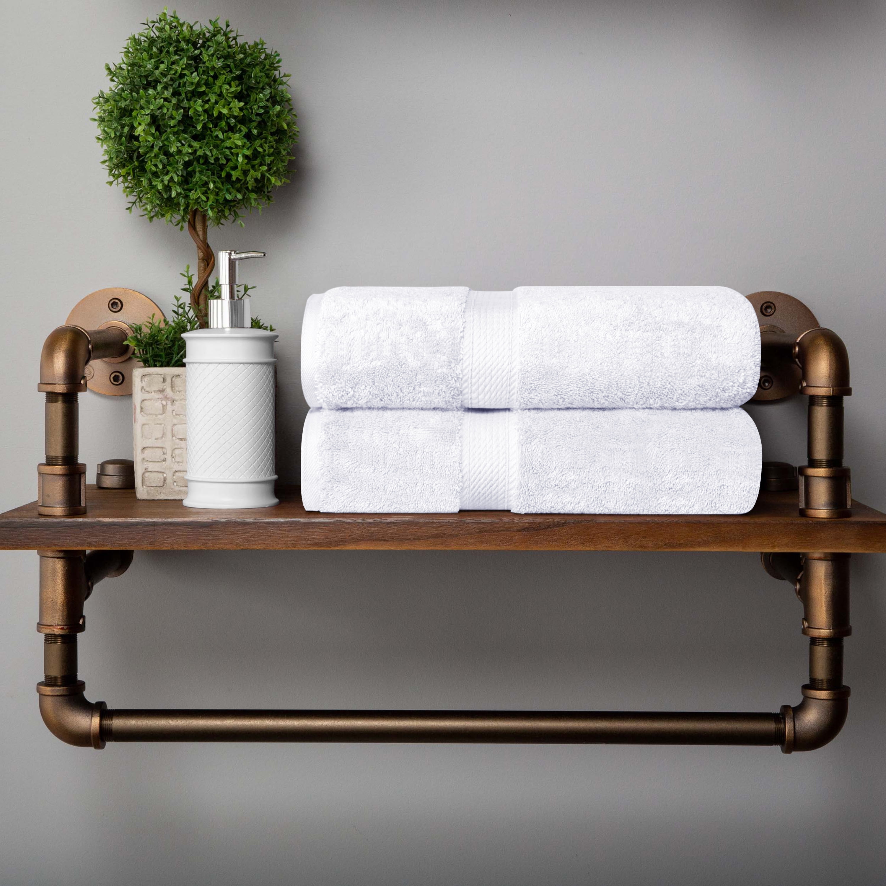 BNM Egyptian Cotton Heavyweight 2 Piece Bath Towel Set, Trendy Colors