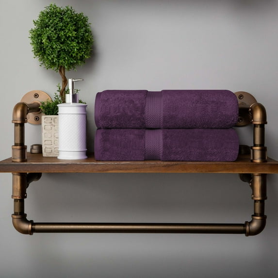 BNM Egyptian Cotton Heavyweight 2 Piece Bath Towel Set, Trendy Colors