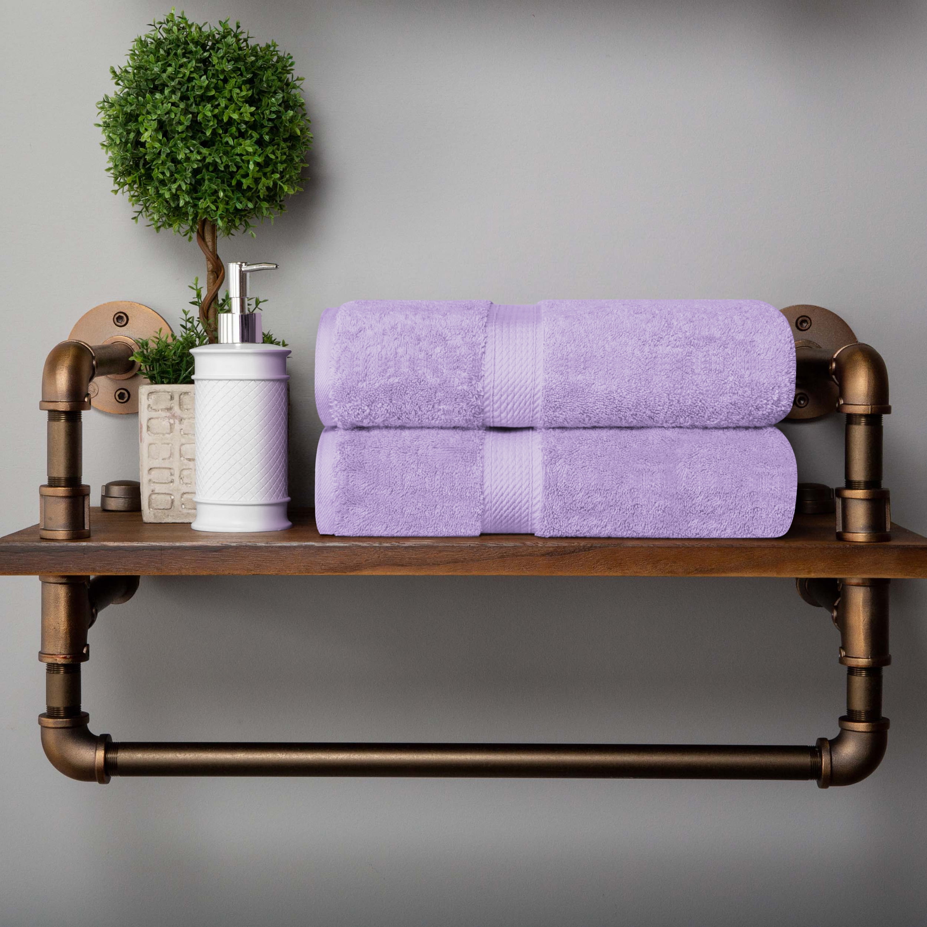 BNM Egyptian Cotton Heavyweight 2 Piece Bath Towel Set, Trendy Colors