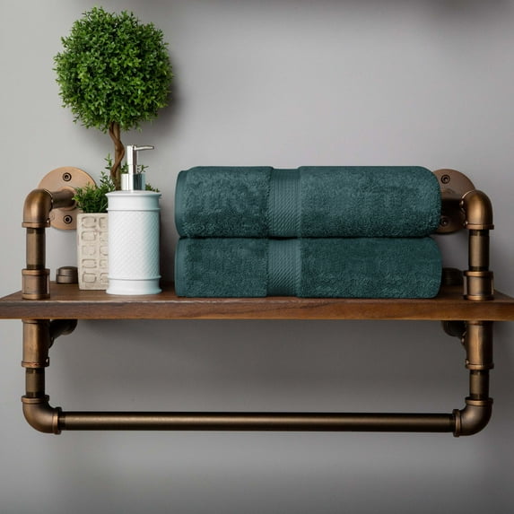 BNM Egyptian Cotton Heavyweight 2 Piece Bath Towel Set, Trendy Colors