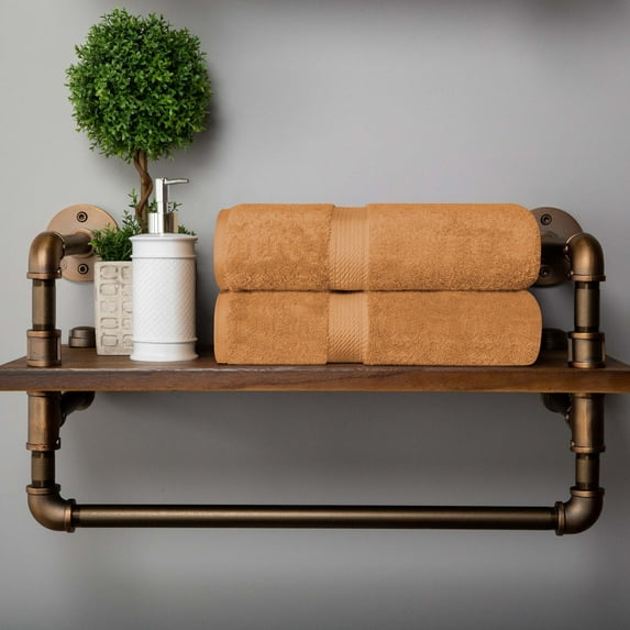 BNM Egyptian Cotton Heavyweight 2 Piece Bath Towel Set, Trendy Colors