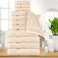 thumbnail image 1 of BNM Egyptian Cotton Luxury 12 Piece Towel Set, Ivory, 1 of 5