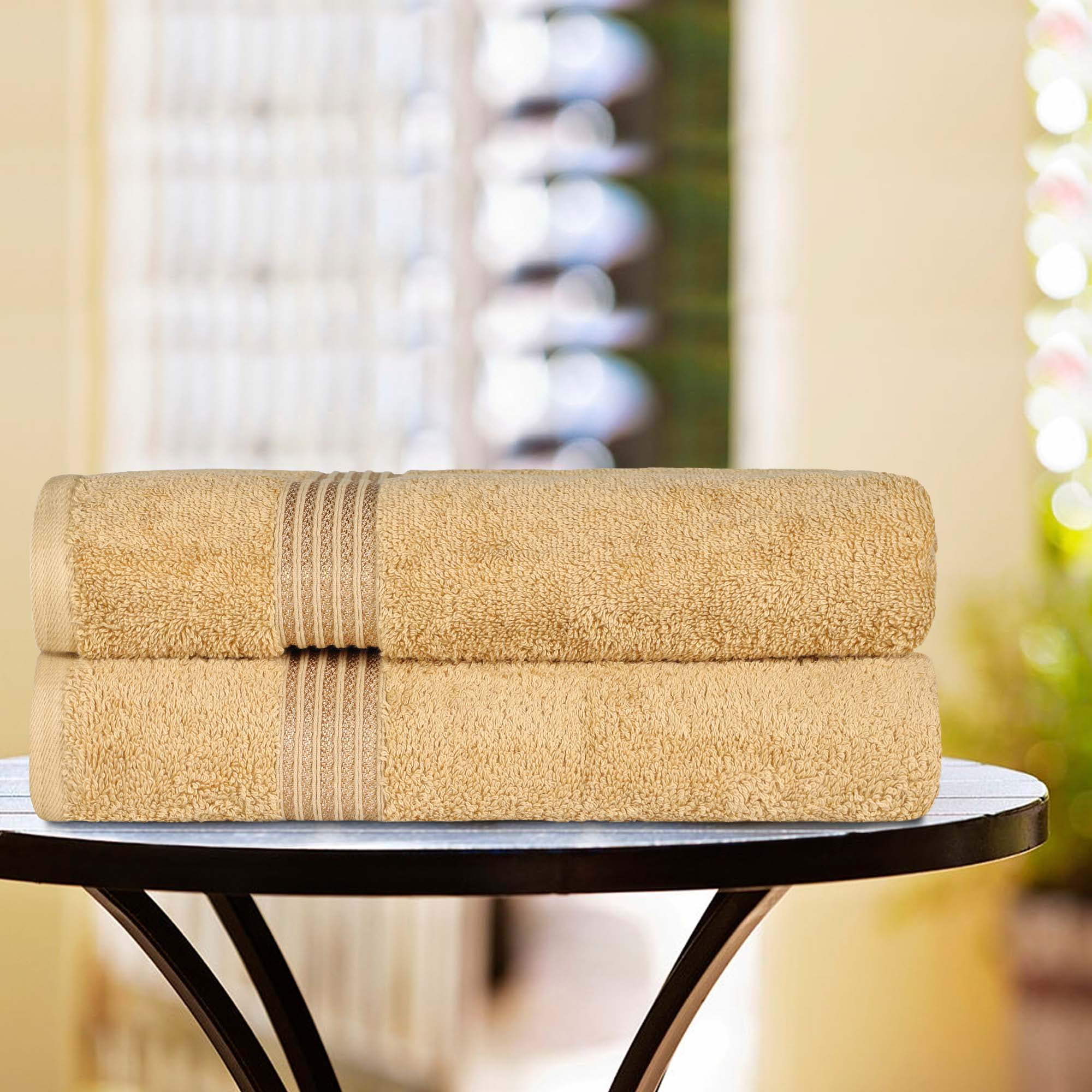 Luxurious Gold Heavyweight Egyptian Cotton Bath Sheet Set, 2 Pieces