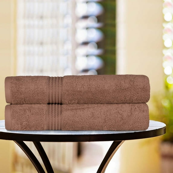 BNM Egyptian Cotton Luxury 2 Piece Bath Sheet Set, Mocha