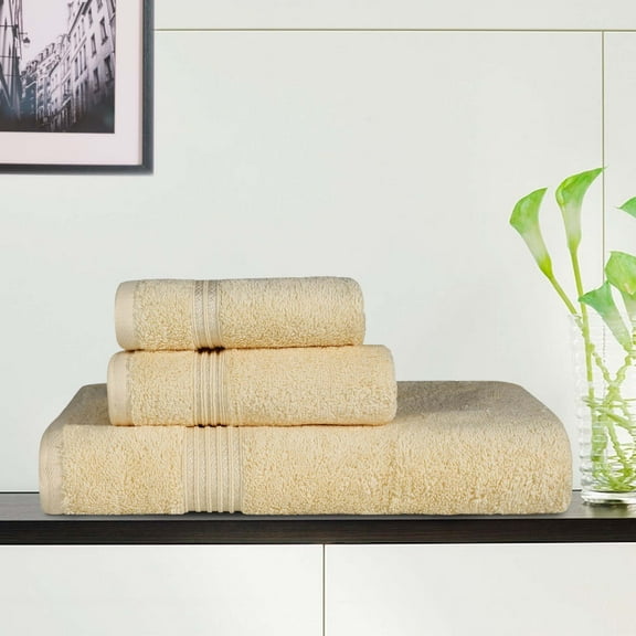 BNM Egyptian Cotton Luxury 3 Piece Towel Set, Canary