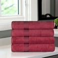 thumbnail image 1 of BNM Egyptian Cotton Luxury 4 Piece Bath Towel Set, Burgundy, 1 of 5