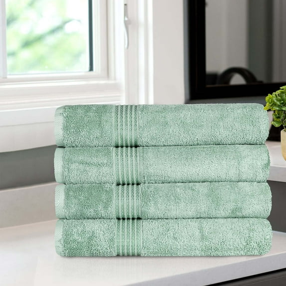 BNM Egyptian Cotton Luxury 4 Piece Bath Towel Set, Sage