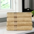 thumbnail image 1 of BNM Egyptian Cotton Luxury 4 Piece Bath Towel Set, Toast, 1 of 5