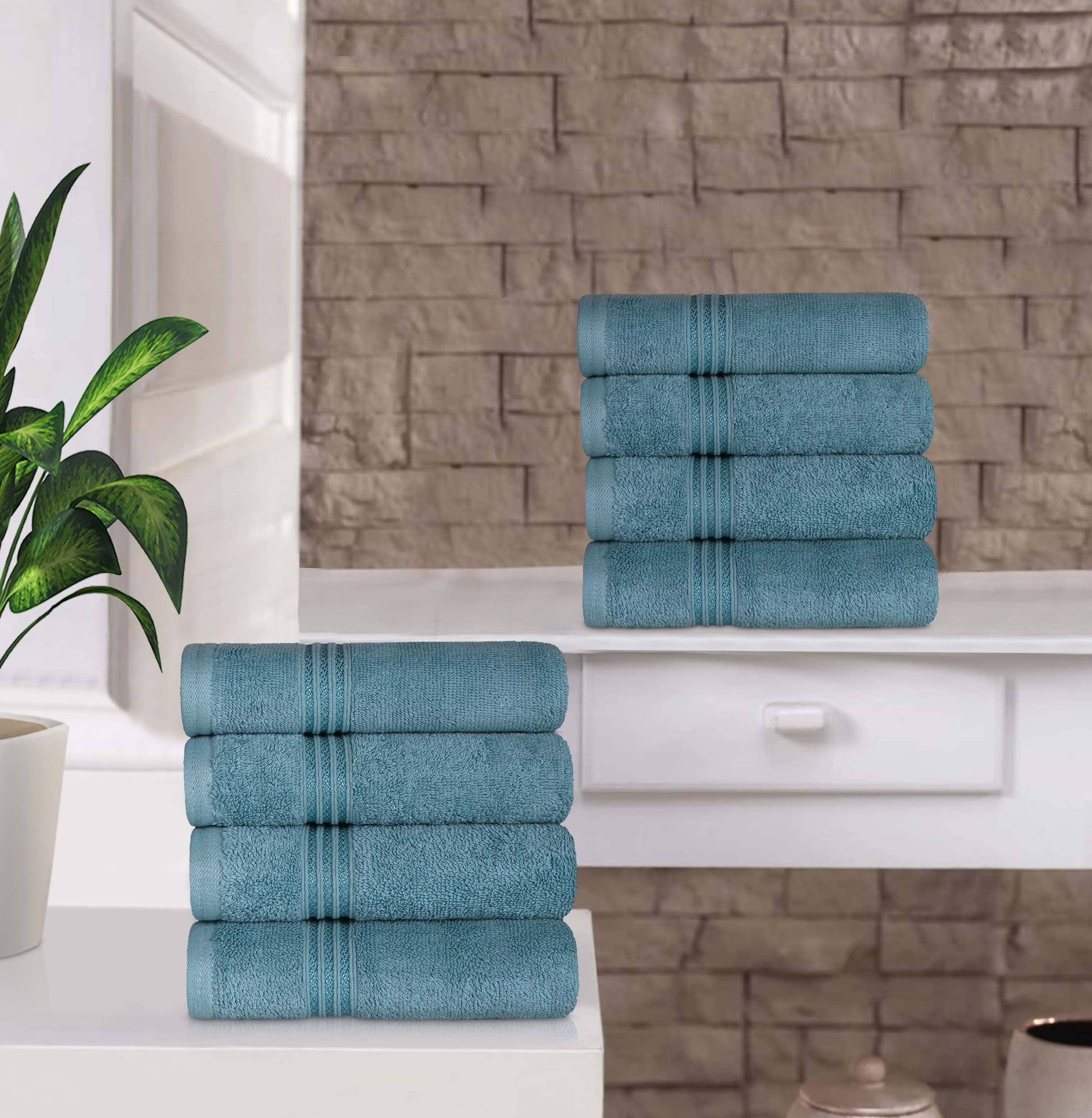 Blue Nile Mills 8 Piece Cotton Towel Set - 2 Pack Bath Towels For Bathrooms  - 2 Pack