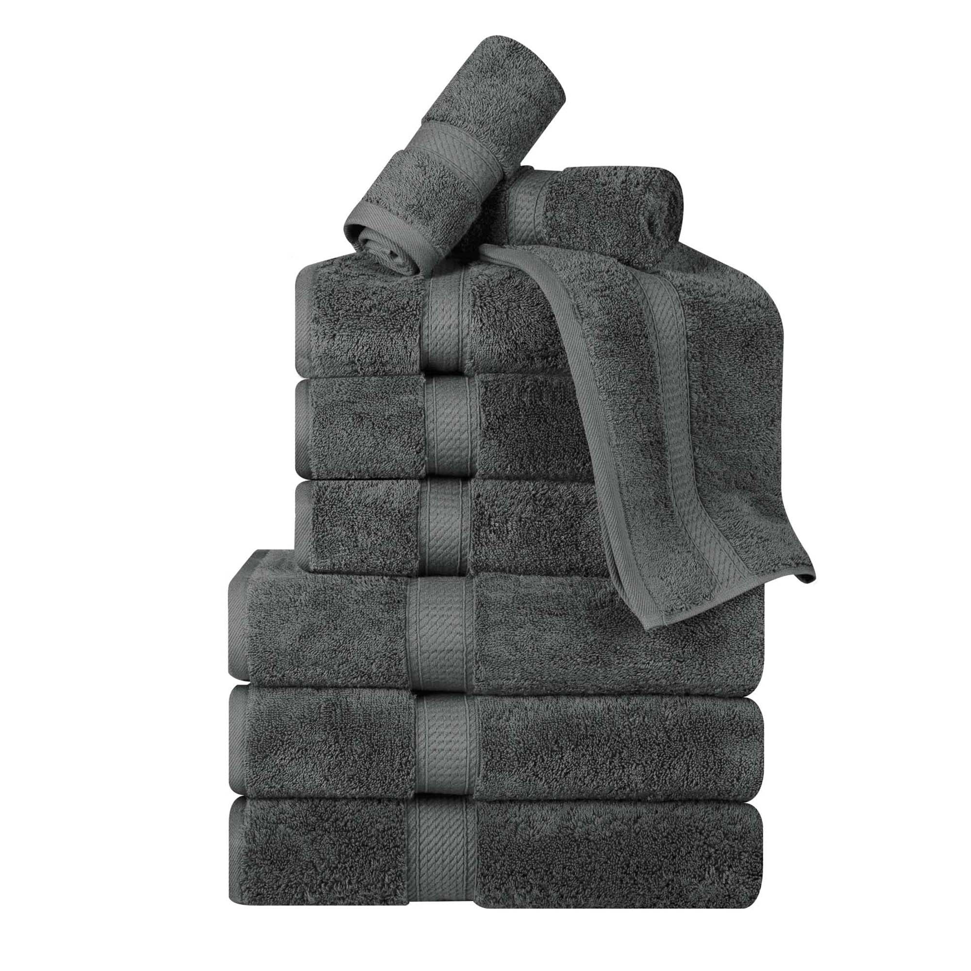 BNM Egyptian Cotton Luxury 800 GSM Bath Towel Set of 4, Grey 