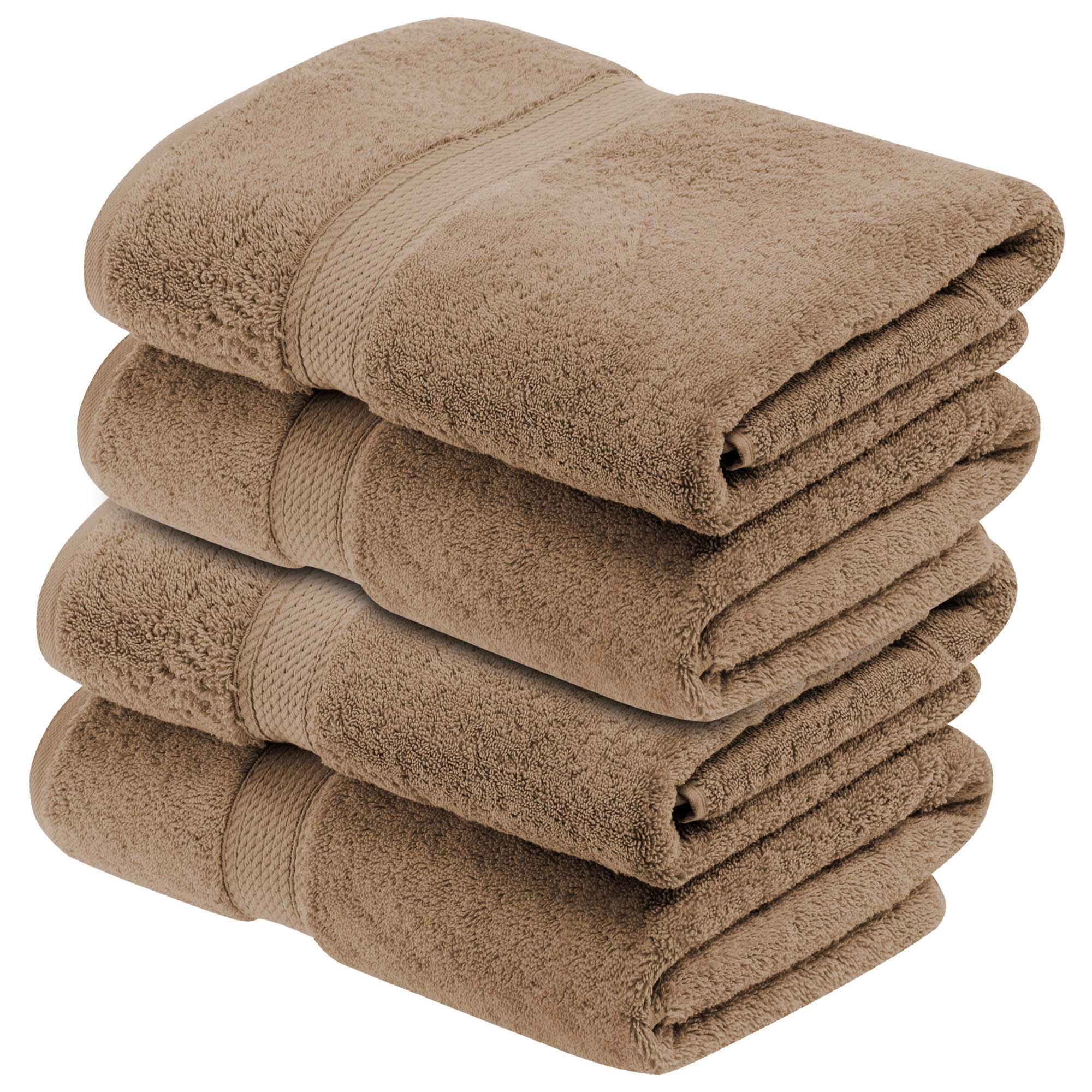 Gray Brown Egyptian Cotton Thick Bath Towel Set, Luxury Bath Towels for a  Housewarming Gift. 