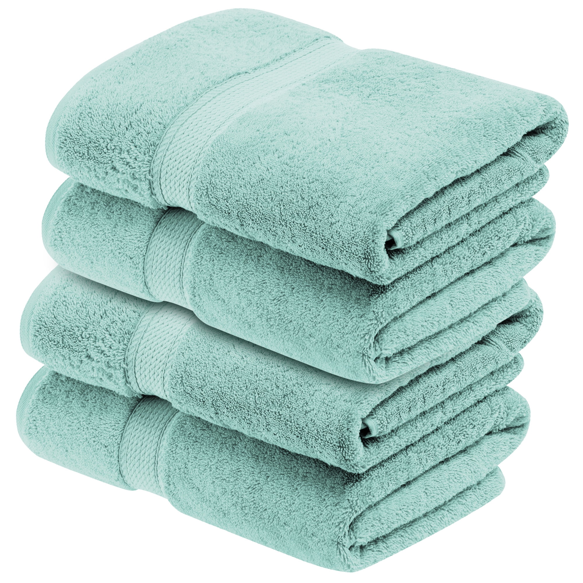 Bnm Ribbed Heavyweight Cotton Bath Towel Set of 4, Sage, Size: 4-Piece, Green