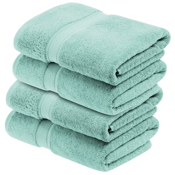 BNM Egyptian Cotton Luxury 800 GSM Bath Towel Set of 4, Sea Foam