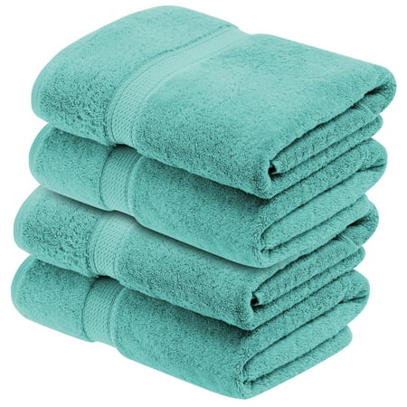 BNM Egyptian Cotton Luxury 800 GSM Bath Towel Set of 4, Turquoise