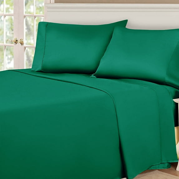 BNM Egyptian Cotton 530 Thread Count Sheet Set, Split King Size, Green