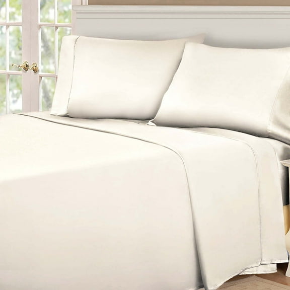 BNM Egyptian Cotton 530 Thread Count Sheet Set, Queen Size, Ivory