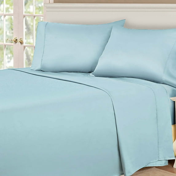 BNM Egyptian Cotton 530 Thread Count Sheet Set, Twin XL Size, Light Blue