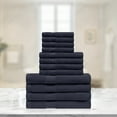 thumbnail image 1 of BNM Egyptian Cotton Solid 12 Piece Towel Set, Black, 1 of 7
