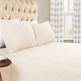 thumbnail image 1 of BNM Flannel Cotton Solid Sheet Set, Split Top King, Ivory, 1 of 6