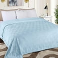 thumbnail image 1 of BNM Fleece Diamond Fluffy Blanket, King, Light Blue, 1 of 7