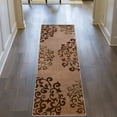 thumbnail image 1 of BNM Floral Indoor Non-Slip Washable Runner Rug, 2' 7" x 6', Camel, 1 of 4