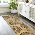 thumbnail image 1 of BNM Floral Medallion Indoor Non-Slip Washable Runner Rug, 2' 7" x 6', Cream, 1 of 4