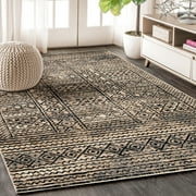 BNM Formal Geometric Border Indoor Area Rug, 7x9, Cream