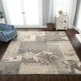 thumbnail image 1 of BNM Floral Damask Indoor Area Rug, 4'X5'6", Ivory, 1 of 8