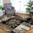 thumbnail image 1 of BNM Floral Damask Indoor Area Rug, 8' Round, Beige, 1 of 6