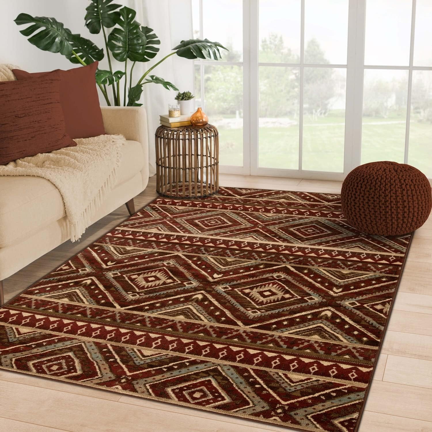 BNM Indoor Large Area Rug with Jute Backing, Great for Entryway, Living Room, Kitchen, Dorm