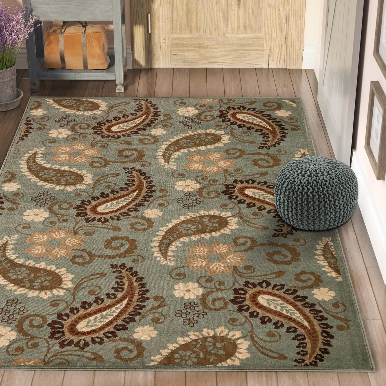 BNM Indoor Large Area Rug with Jute Backing, Great for Entryway, Living Room, Kitchen, Dorm