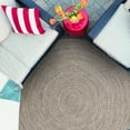 thumbnail image 1 of BNM Indoor/ Outdoor Multihued Rug, 6' Round, Slate- White, 1 of 6
