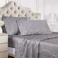 thumbnail image 1 of BNM Italian Paisley Cotton Blend Sheet Set, Olympic Queen, Dark Grey, 1 of 7