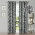 thumbnail image 1 of BNM Leaves Blackout Curtains, Set of 2, 42" x 108", Nickel Black, 1 of 7