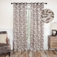 thumbnail image 1 of BNM Leaves Blackout Curtains, Set of 2, 52" x 120", Espresso, 1 of 7