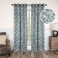 thumbnail image 1 of BNM Leaves Blackout Curtains, Set of 2, 52" x 120", Teal, 1 of 7