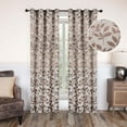 thumbnail image 1 of BNM Leaves Blackout Curtains, Set of 2, 52" x 63", White-Copper, 1 of 7